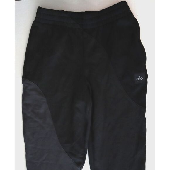 ALO Yoga U5018R Men's S Women's M Vintage Black Tonal Make Waves Sweatpants - Picture 6 of 14
